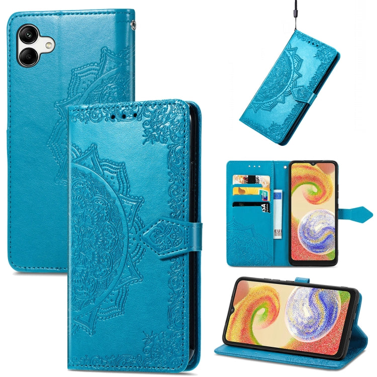 Mandala Flower Embossed Leather Phone Case, For Samsung Galaxy A04, For Samsung Galaxy A04e, For TCL 40 SE, For Tecno Spark 9 Pro