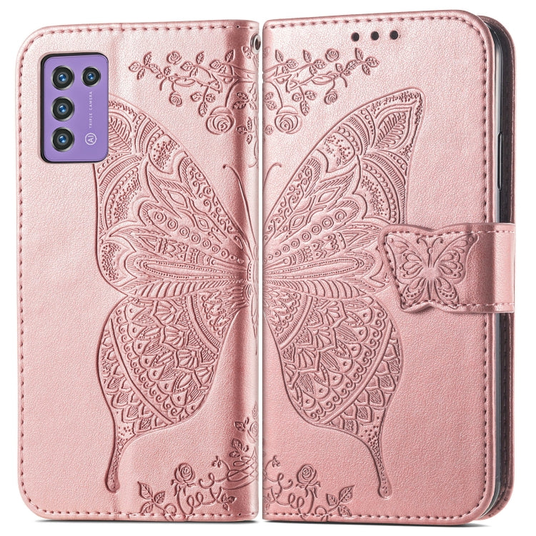 Butterfly Love Flower Embossed Leather Phone Case, For ZTE Libero 5G III, For OPPO Reno9, For Samsung Galaxy A04