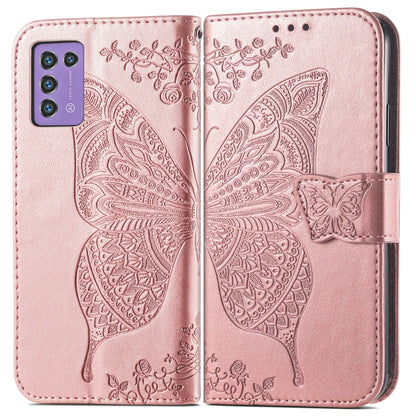 Butterfly Love Flower Embossed Leather Phone Case, For ZTE Libero 5G III, For OPPO Reno9, For Samsung Galaxy A04