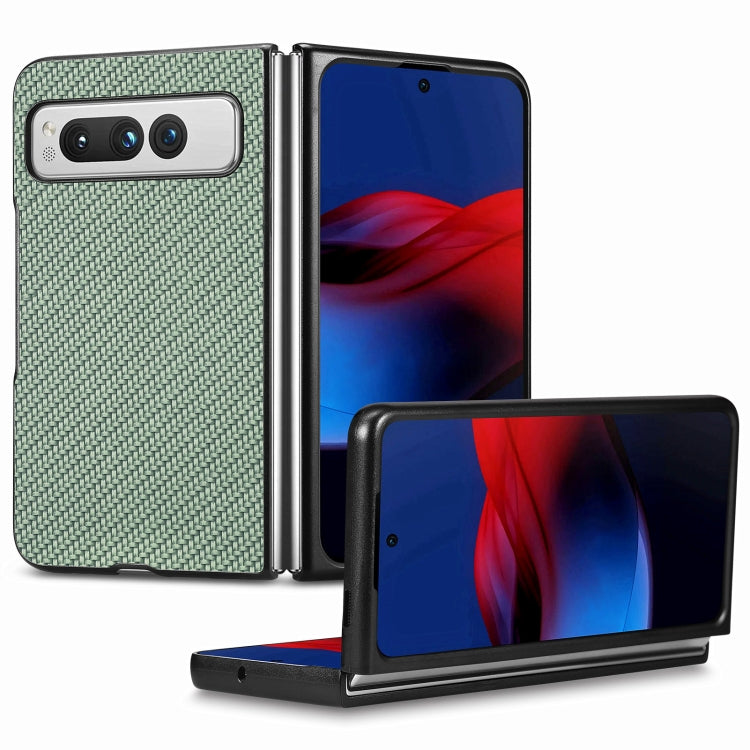 Carbon Fiber Texture Leather Back Cover Phone Case, For Honor Magic Vs, For OPPO Find N2 Flip, For OPPO Find N2, For Google Pixel Fold