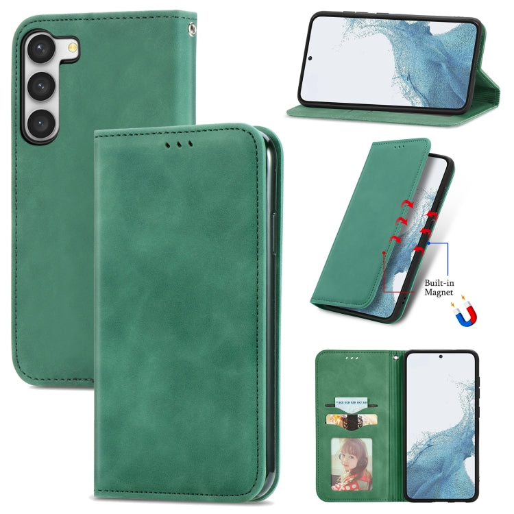 Retro Skin Feel Magnetic Leather Phone Case, For Samsung Galaxy S23 Ultra 5G, For Samsung Galaxy S23+ 5G, For Samsung Galaxy S23 5G, For Samsung Galaxy XCover 5