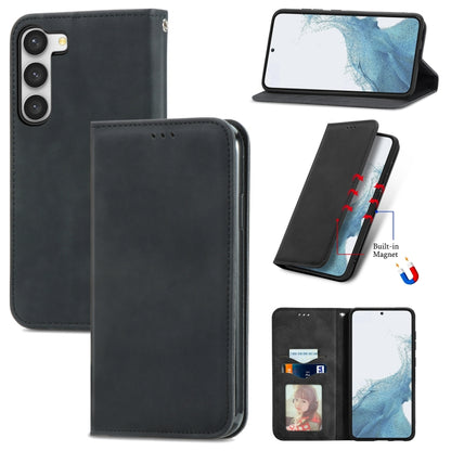 Retro Skin Feel Magnetic Leather Phone Case, For Samsung Galaxy S23 FE 5G, For Samsung Galaxy A24 5G, For Samsung Galaxy S23 Ultra 5G, For Samsung Galaxy S23+ 5G