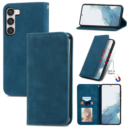 Retro Skin Feel Magnetic Leather Phone Case, For Samsung Galaxy S23 Ultra 5G, For Samsung Galaxy S23+ 5G, For Samsung Galaxy S23 5G, For Samsung Galaxy XCover 5