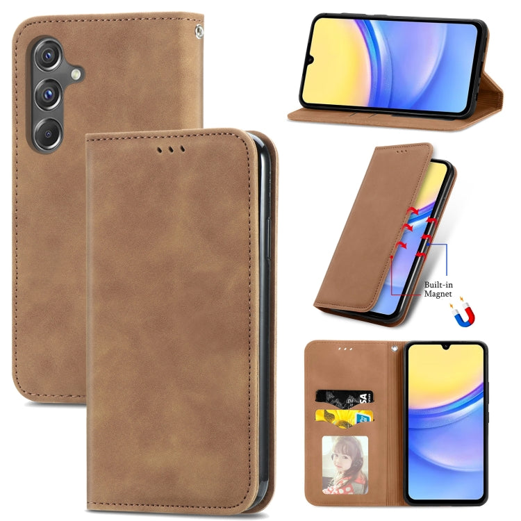 Retro Skin Feel Magnetic Leather Phone Case, For Samsung Galaxy S24+ 5G, For Samsung Galaxy S24 5G, For Samsung Galaxy A15, For Samsung Galaxy A05