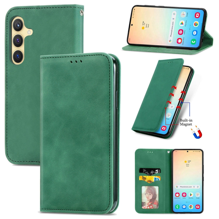 Retro Skin Feel Magnetic Leather Phone Case, For Samsung Galaxy S24+ 5G, For Samsung Galaxy S24 5G, For Samsung Galaxy A15, For Samsung Galaxy A05