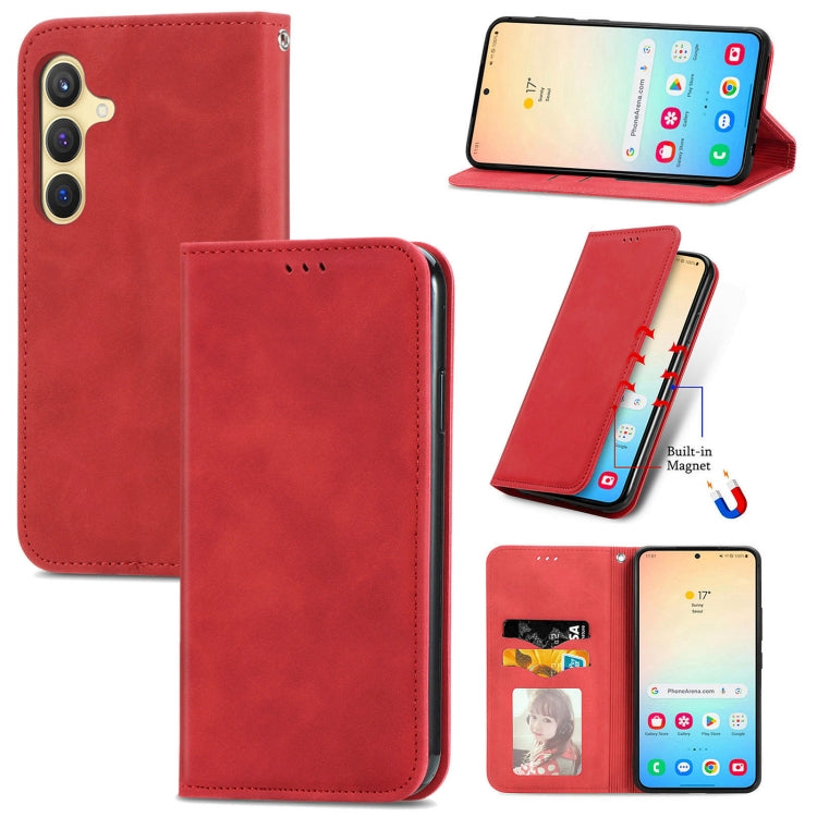 Retro Skin Feel Magnetic Leather Phone Case, For Samsung Galaxy S24+ 5G, For Samsung Galaxy S24 5G, For Samsung Galaxy A15, For Samsung Galaxy A05