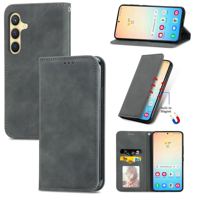 Retro Skin Feel Magnetic Leather Phone Case, For Samsung Galaxy S24+ 5G, For Samsung Galaxy S24 5G, For Samsung Galaxy A15, For Samsung Galaxy A05