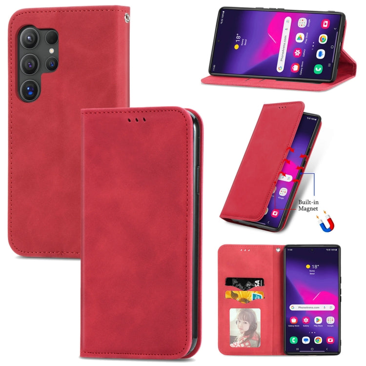 Retro Skin Feel Magnetic Leather Phone Case, For Samsung Galaxy XCover 7, For Samsung Galaxy A55 5G, For Samsung Galaxy A35 5G, For Samsung Galaxy S24 Ultra 5G
