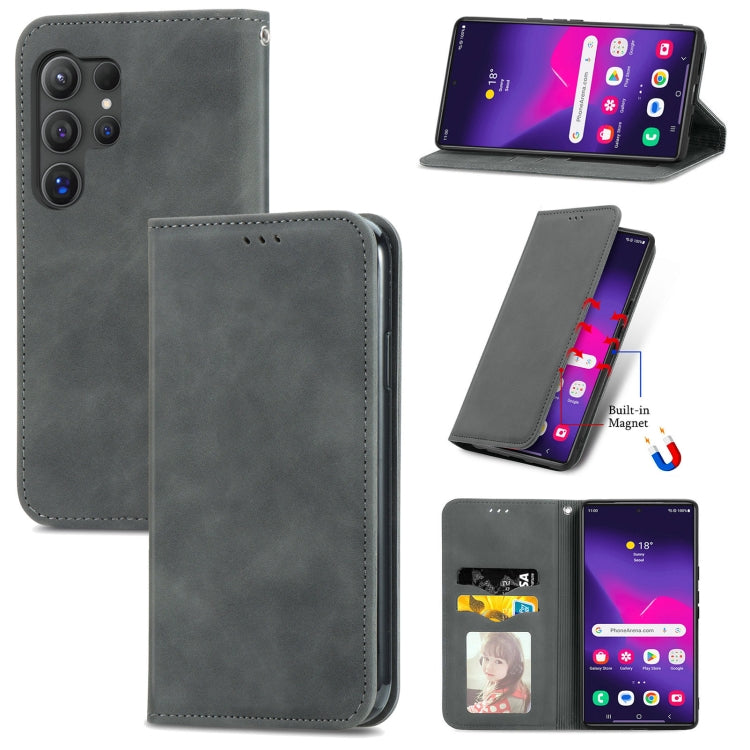 Retro Skin Feel Magnetic Leather Phone Case, For Samsung Galaxy XCover 7, For Samsung Galaxy A55 5G, For Samsung Galaxy A35 5G, For Samsung Galaxy S24 Ultra 5G