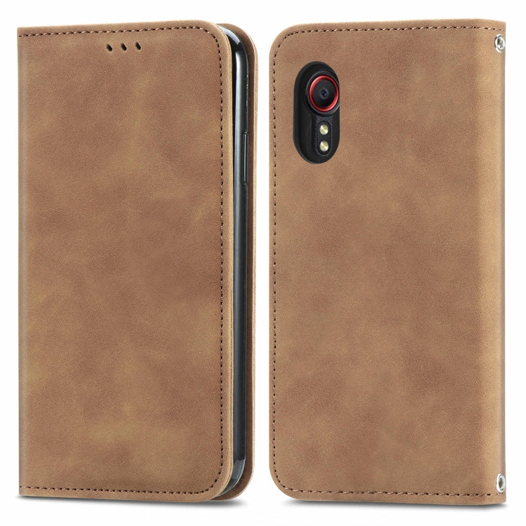 Retro Skin Feel Magnetic Leather Phone Case, For Samsung Galaxy S23 Ultra 5G, For Samsung Galaxy S23+ 5G, For Samsung Galaxy S23 5G, For Samsung Galaxy XCover 5