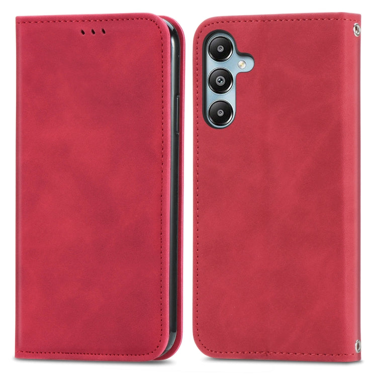 Retro Skin Feel Magnetic Leather Phone Case, For Galaxy S24 FE 5G, For Samsung Galaxy M35, For Samsung Galaxy M14 4G, For Samsung Galaxy M15
