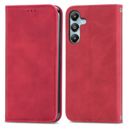 Retro Skin Feel Magnetic Leather Phone Case, For Galaxy S24 FE 5G, For Samsung Galaxy M35, For Samsung Galaxy M14 4G, For Samsung Galaxy M15