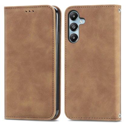 Retro Skin Feel Magnetic Leather Phone Case, For Galaxy S24 FE 5G, For Samsung Galaxy M35, For Samsung Galaxy M14 4G, For Samsung Galaxy M15