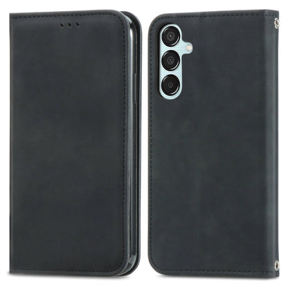 Retro Skin Feel Magnetic Leather Phone Case, For Galaxy S24 FE 5G, For Samsung Galaxy M35, For Samsung Galaxy M14 4G, For Samsung Galaxy M15