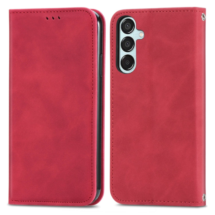 Retro Skin Feel Magnetic Leather Phone Case, For Galaxy S24 FE 5G, For Samsung Galaxy M35, For Samsung Galaxy M14 4G, For Samsung Galaxy M15
