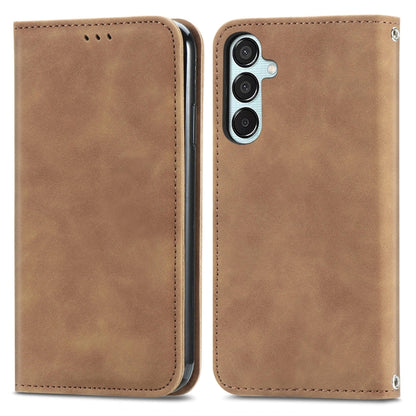 Retro Skin Feel Magnetic Leather Phone Case, For Galaxy S24 FE 5G, For Samsung Galaxy M35, For Samsung Galaxy M14 4G, For Samsung Galaxy M15