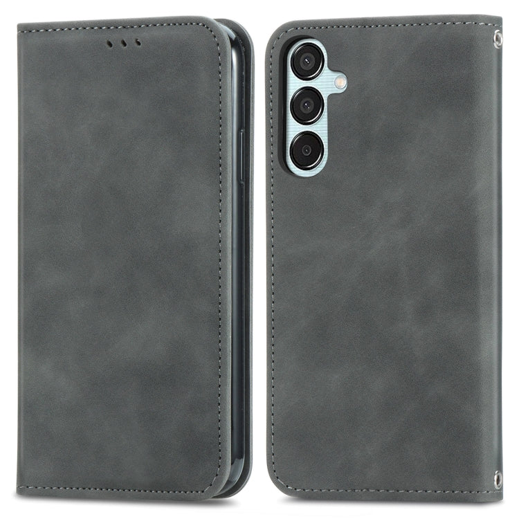 Retro Skin Feel Magnetic Leather Phone Case, For Galaxy S24 FE 5G, For Samsung Galaxy M35, For Samsung Galaxy M14 4G, For Samsung Galaxy M15