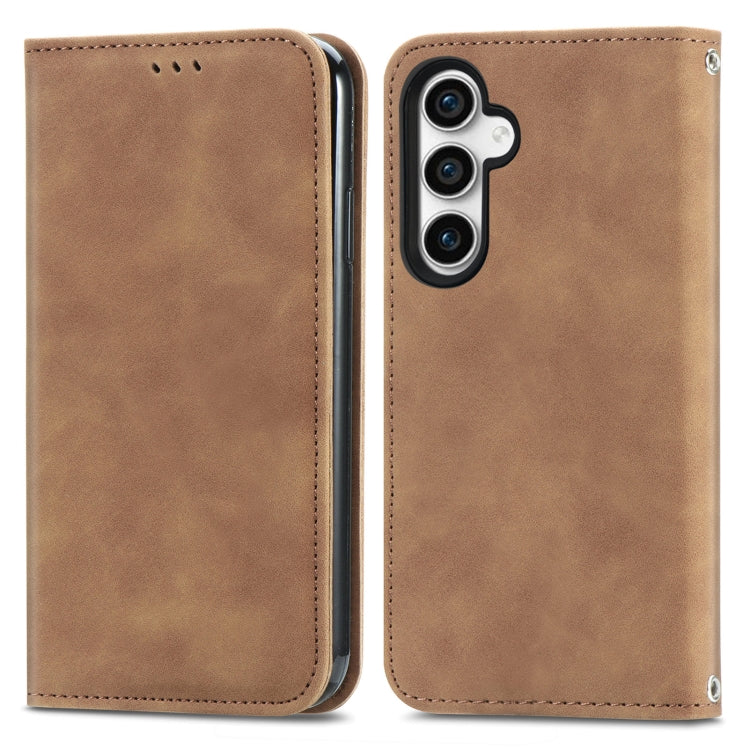 Retro Skin Feel Magnetic Leather Phone Case, For Samsung Galaxy S23 FE 5G, For Samsung Galaxy A24 5G, For Samsung Galaxy S23 Ultra 5G, For Samsung Galaxy S23+ 5G