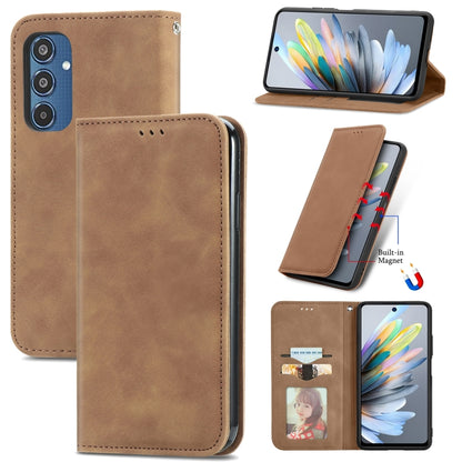 Retro Skin Feel Magnetic Leather Phone Case, For Samsung Galaxy M35, For Samsung Galaxy M14 4G, For Samsung Galaxy M15, For Samsung Galaxy XCover 7
