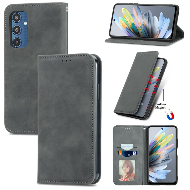 Retro Skin Feel Magnetic Leather Phone Case, For Samsung Galaxy M35, For Samsung Galaxy M14 4G, For Samsung Galaxy M15, For Samsung Galaxy XCover 7