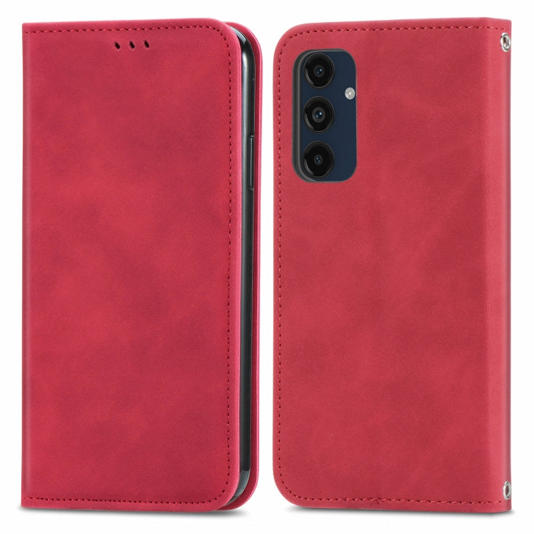 Retro Skin Feel Magnetic Leather Phone Case, For Galaxy S24 FE 5G, For Samsung Galaxy M35, For Samsung Galaxy M14 4G, For Samsung Galaxy M15