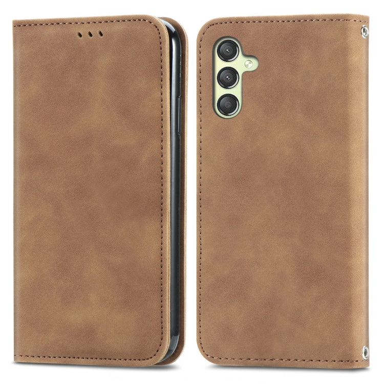 Retro Skin Feel Magnetic Leather Phone Case, For Samsung Galaxy S23 FE 5G, For Samsung Galaxy A24 5G, For Samsung Galaxy S23 Ultra 5G, For Samsung Galaxy S23+ 5G