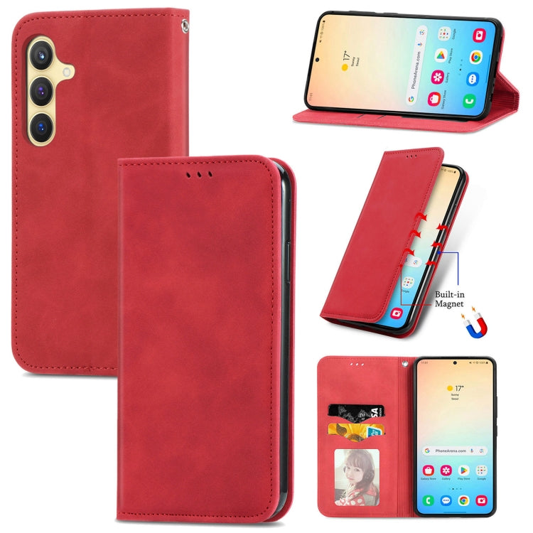 Retro Skin Feel Magnetic Leather Phone Case, For Samsung Galaxy S25 5G, For Samsung Galaxy S25+ 5G, For Samsung Galaxy S25 Ultra 5G, For Samsung Galaxy A16