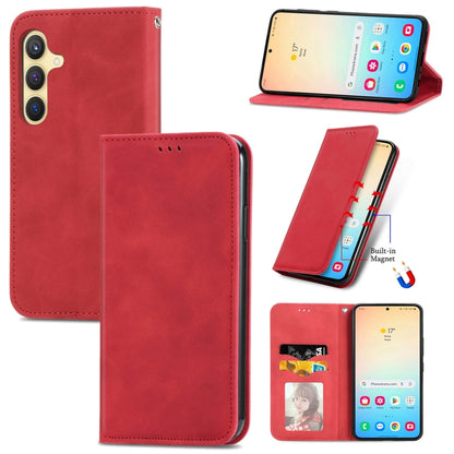Retro Skin Feel Magnetic Leather Phone Case, For Samsung Galaxy S25 5G, For Samsung Galaxy S25+ 5G, For Samsung Galaxy S25 Ultra 5G, For Samsung Galaxy A16