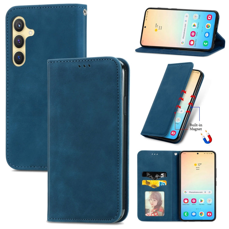 Retro Skin Feel Magnetic Leather Phone Case, For Samsung Galaxy S25 5G, For Samsung Galaxy S25+ 5G, For Samsung Galaxy S25 Ultra 5G, For Samsung Galaxy A16