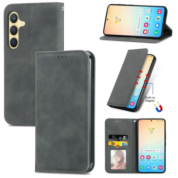 Retro Skin Feel Magnetic Leather Phone Case, For Samsung Galaxy A37 5G, For Samsung Galaxy S25 5G, For Samsung Galaxy S25+ 5G, For Samsung Galaxy S25 Ultra 5G