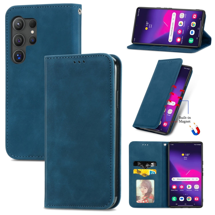 Retro Skin Feel Magnetic Leather Phone Case, For Samsung Galaxy S25 5G, For Samsung Galaxy S25+ 5G, For Samsung Galaxy S25 Ultra 5G, For Samsung Galaxy A16