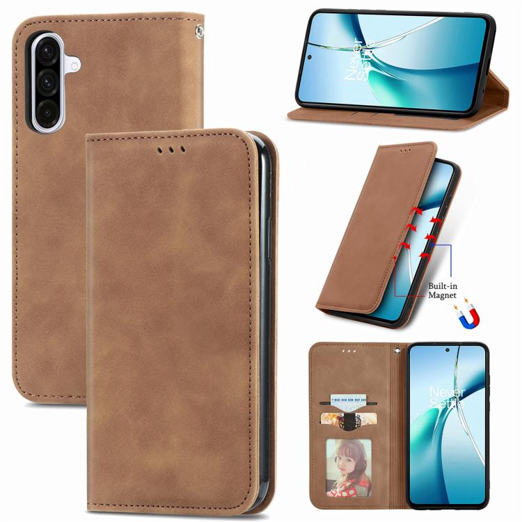Retro Skin Feel Magnetic Leather Phone Case, For Samsung Galaxy A37 5G, For Samsung Galaxy A27 5G, For Samsung Galaxy S25 5G, For Samsung Galaxy S25+ 5G