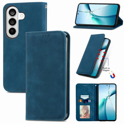 Retro Skin Feel Magnetic Leather Phone Case, For Galaxy S26 FE 5G, For Galaxy S26+ 5G, For Galaxy S26 Ultra 5G, For Galaxy S26 5G