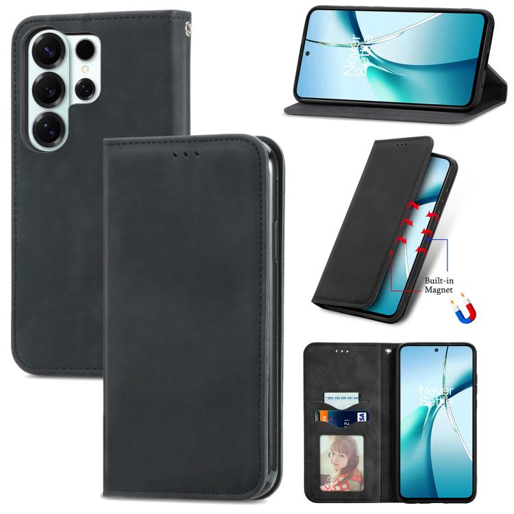 Retro Skin Feel Magnetic Leather Phone Case, For Galaxy S26 FE 5G, For Galaxy S26+ 5G, For Galaxy S26 Ultra 5G, For Galaxy S26 5G