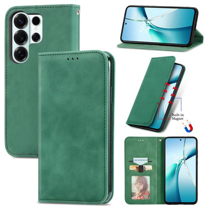 Retro Skin Feel Magnetic Leather Phone Case, For Galaxy S26 FE 5G, For Galaxy S26+ 5G, For Galaxy S26 Ultra 5G, For Galaxy S26 5G