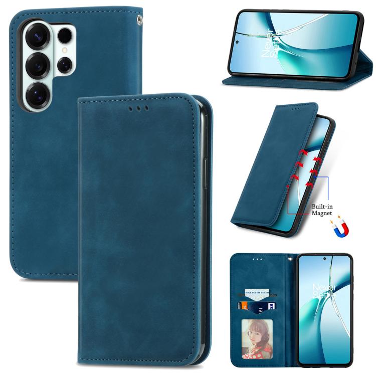 Retro Skin Feel Magnetic Leather Phone Case, For Galaxy S26 FE 5G, For Galaxy S26+ 5G, For Galaxy S26 Ultra 5G, For Galaxy S26 5G