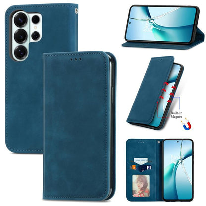 Retro Skin Feel Magnetic Leather Phone Case, For Galaxy S26 FE 5G, For Galaxy S26+ 5G, For Galaxy S26 Ultra 5G, For Galaxy S26 5G