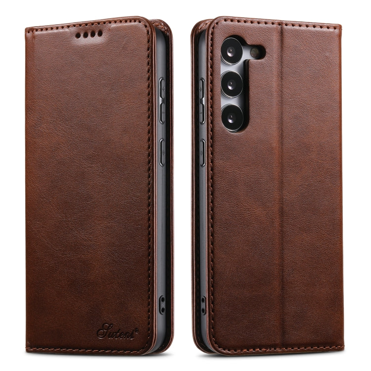 Suteni Calf Texture Horizontal Flip Leather Phone Case, For Samsung Galaxy S24 Ultra 5G, For Samsung Galaxy S24+ 5G, For Samsung Galaxy S24 5G, For Samsung Galaxy S23 Ultra 5G, For Samsung Galaxy S23+ 5G, For Samsung Galaxy S23 5G