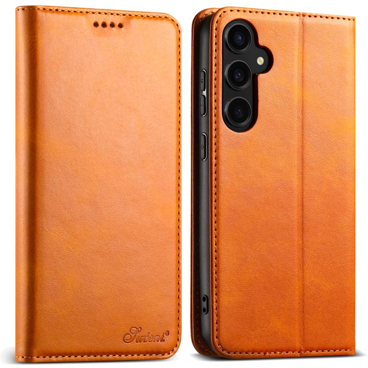 Suteni Calf Texture Horizontal Flip Leather Phone Case, For Samsung Galaxy S25 5G, For Samsung Galaxy S25+ 5G, For Samsung Galaxy S25 Ultra 5G, For Samsung Galaxy S24 Ultra 5G, For Samsung Galaxy S24+ 5G, For Samsung Galaxy S24 5G