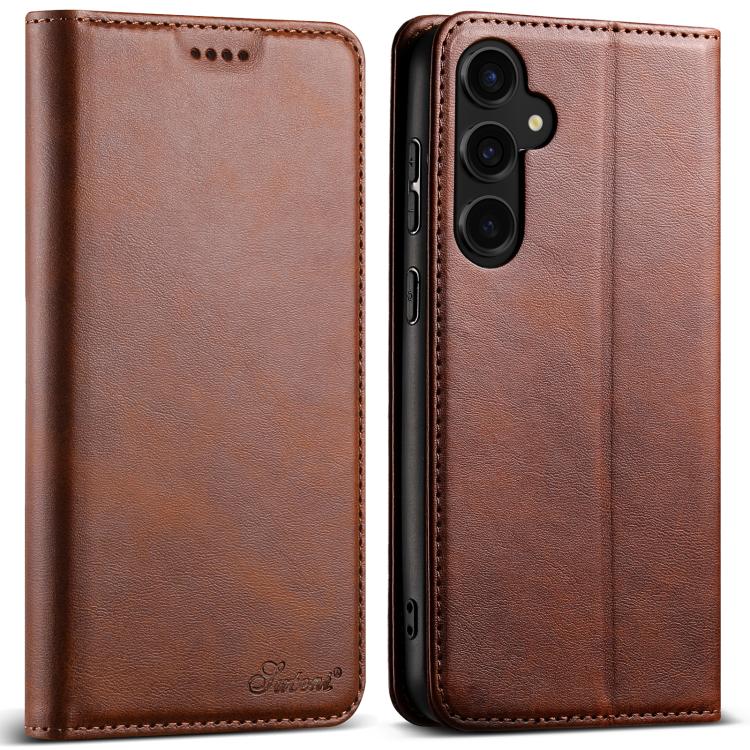 Suteni Calf Texture Horizontal Flip Leather Phone Case, For Samsung Galaxy S25 5G, For Samsung Galaxy S25+ 5G, For Samsung Galaxy S25 Ultra 5G, For Samsung Galaxy S24 Ultra 5G, For Samsung Galaxy S24+ 5G, For Samsung Galaxy S24 5G