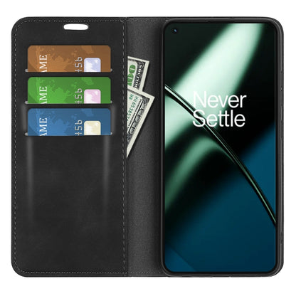 For OnePlus 11  Retro-skin Magnetic Suction Leather Phone Case, For OnePlus 11