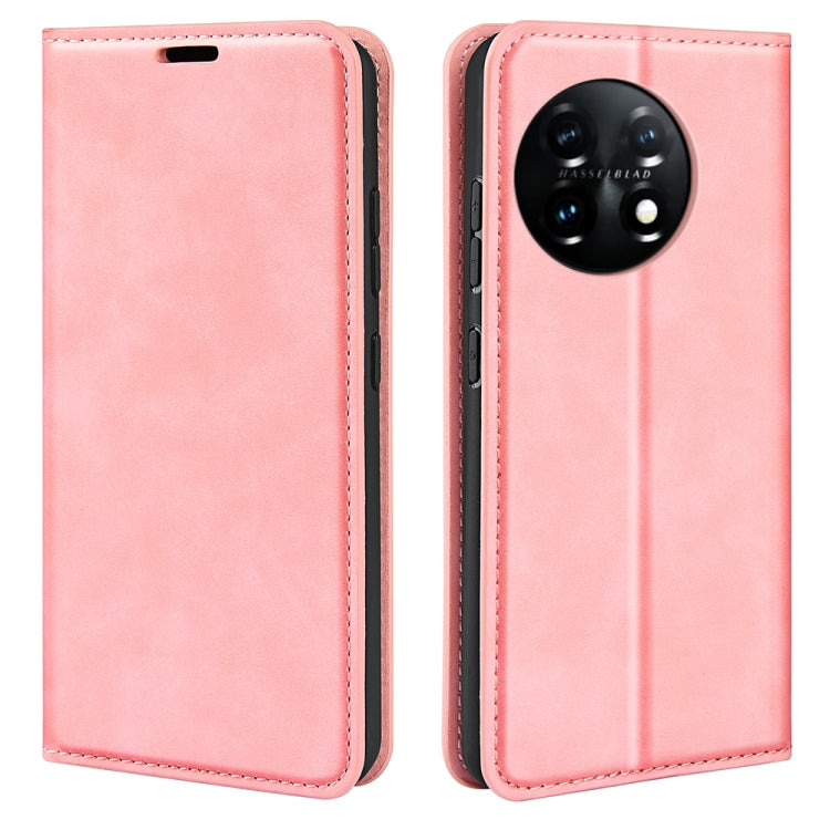 For OnePlus 11  Retro-skin Magnetic Suction Leather Phone Case, For OnePlus 11
