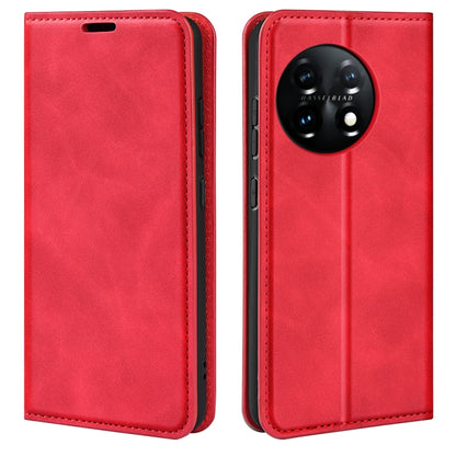 For OnePlus 11  Retro-skin Magnetic Suction Leather Phone Case, For OnePlus 11