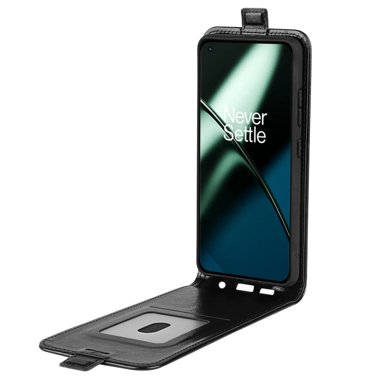 For OnePlus 11 R64 Texture Vertical Flip Leather Phone Case, For OnePlus 11