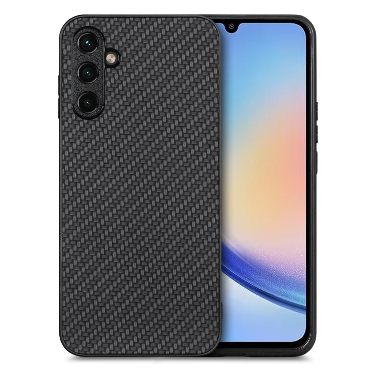 Carbon Fiber Texture Leather Back Cover Phone Case, For Samsung Galaxy A34 5G