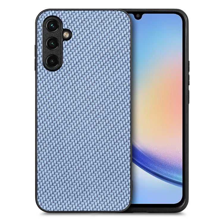 Carbon Fiber Texture Leather Back Cover Phone Case, For Samsung Galaxy A34 5G