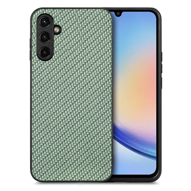 Carbon Fiber Texture Leather Back Cover Phone Case, For Samsung Galaxy A34 5G