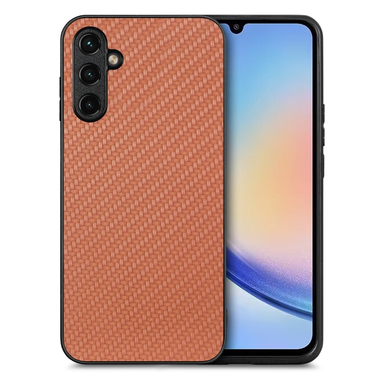 Carbon Fiber Texture Leather Back Cover Phone Case, For Samsung Galaxy A34 5G