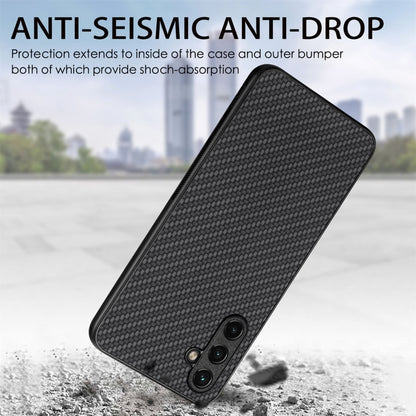 Carbon Fiber Texture Leather Back Cover Phone Case, For Samsung Galaxy A34 5G