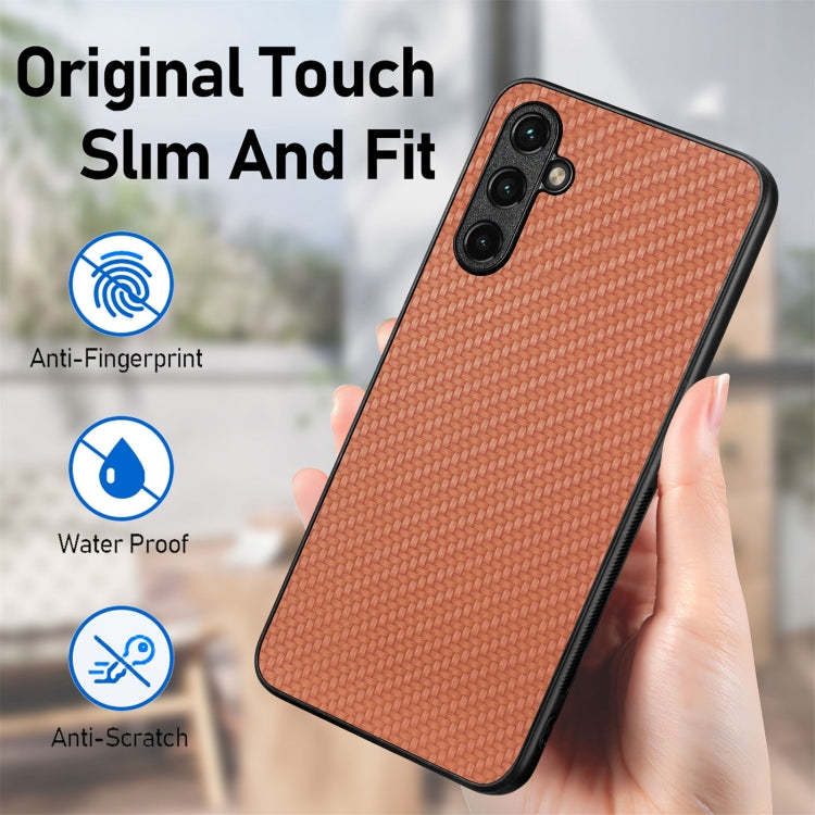 Carbon Fiber Texture Leather Back Cover Phone Case, For Samsung Galaxy A34 5G